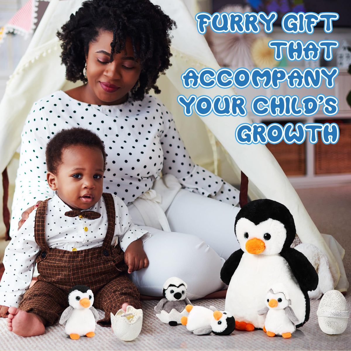 Aoriher penguin eggs 2pcs for role play and cute display.