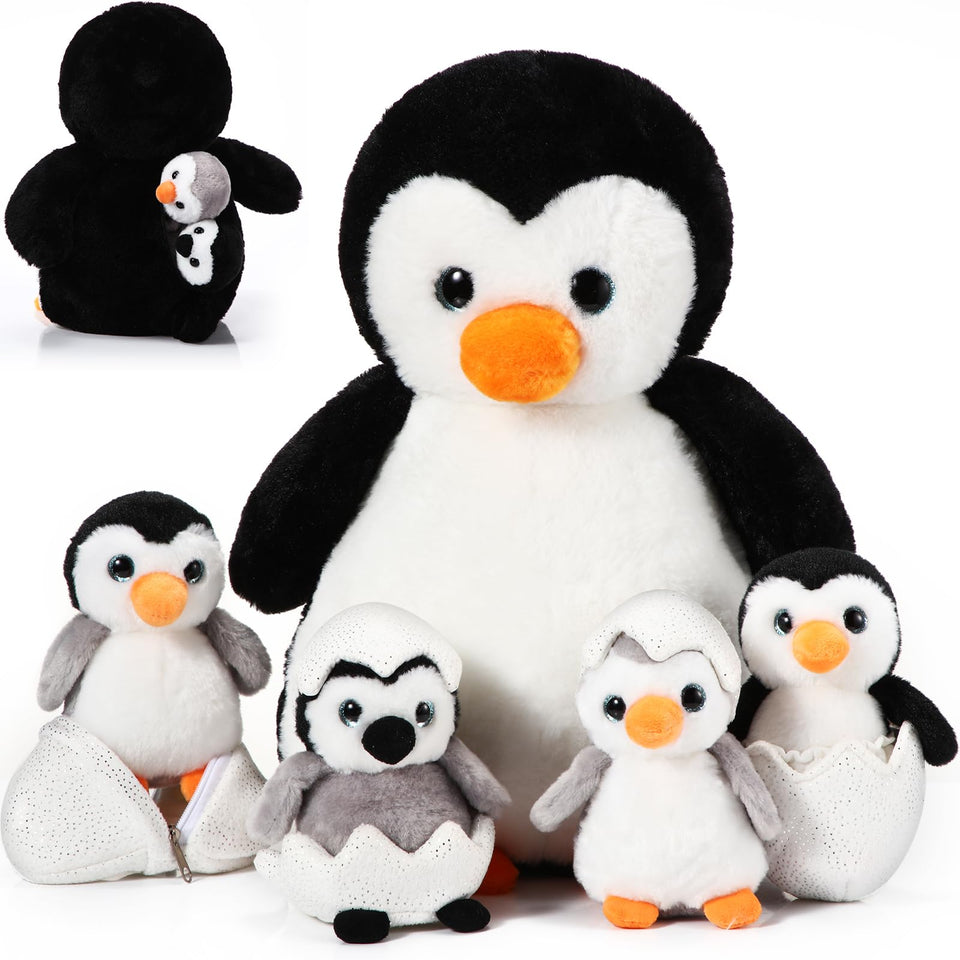 Aoriher mommy penguin plush 14-inch centerpiece for cozy decor and comforting hugs.