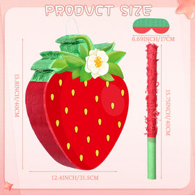 Aoriher pinata mask adds playful mystery to strawberry-themed activities.