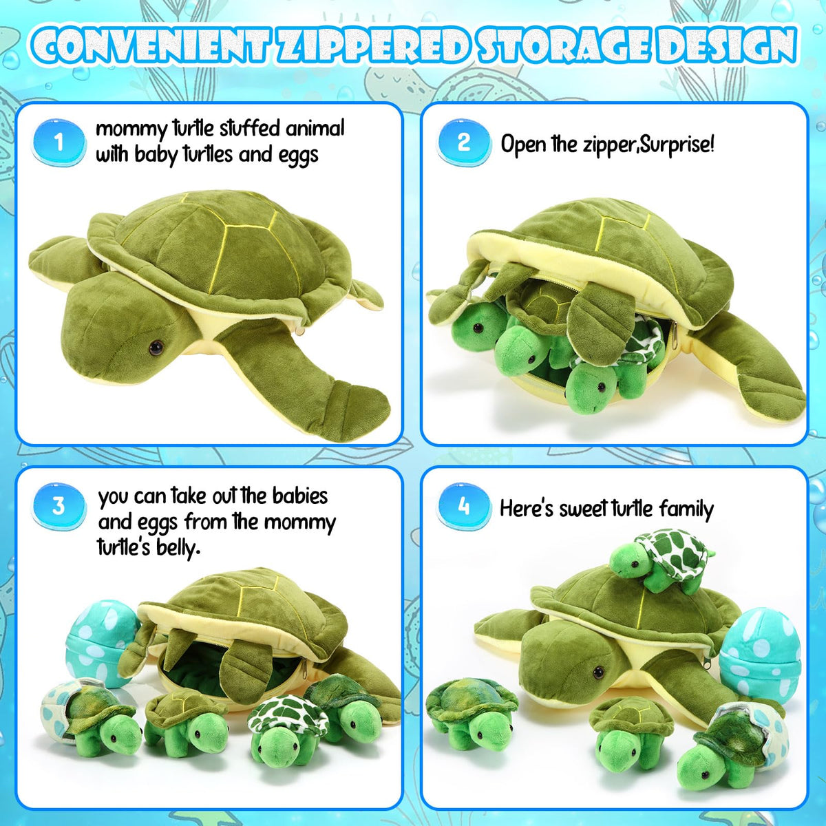Aoriher sea turtle egg plush representing a hatchling surprise.