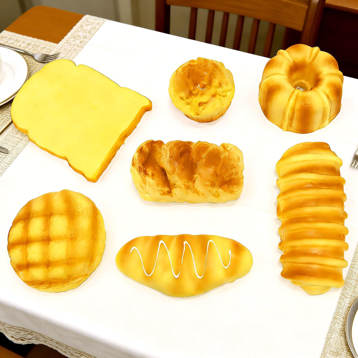 AEOSEAZTU challah bread squishy with lifelike texture for imaginative play