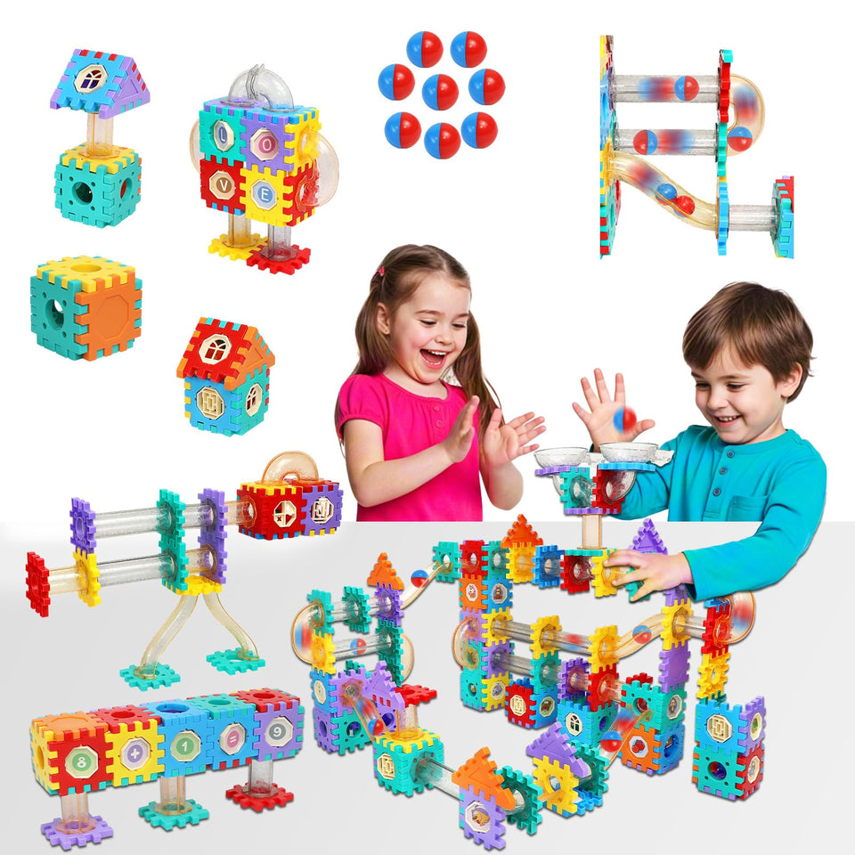 AOSITE 234-pcs marble run set assembly with colorful tracks for imaginative engineering play.