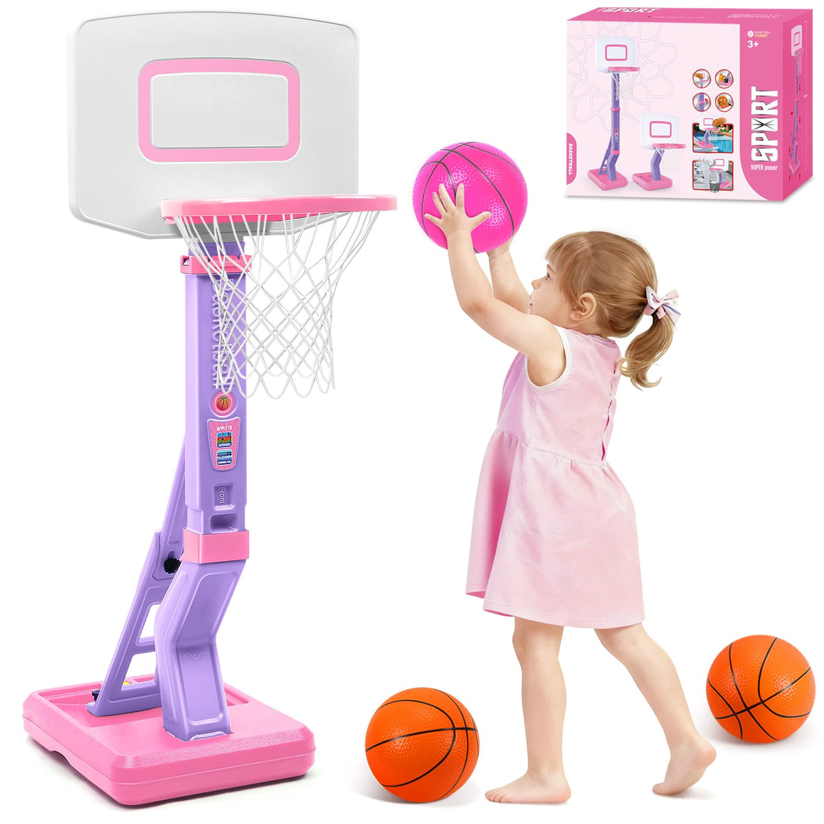 AOSPHYS toddler basketball hoop base provides sturdy stability for energetic kids.