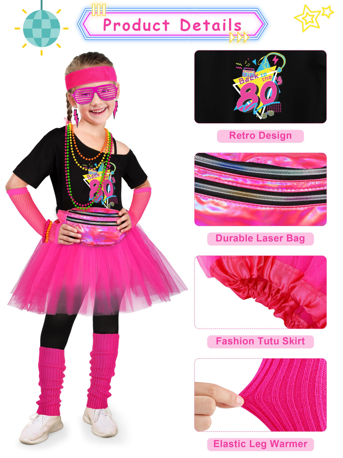 AOTHSO 1980s kids gloves for flexible movement and complete look