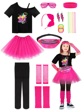AOTHSO 1980s kids one-shoulder T-shirt for comfy cosplay