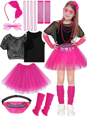 AOTHSO girls 80s tutu outfit with puffy mesh skirt for cosplay and party