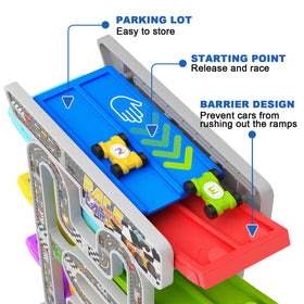 Aotipol pull-out parking lot base keeps cars organized for quick resets.