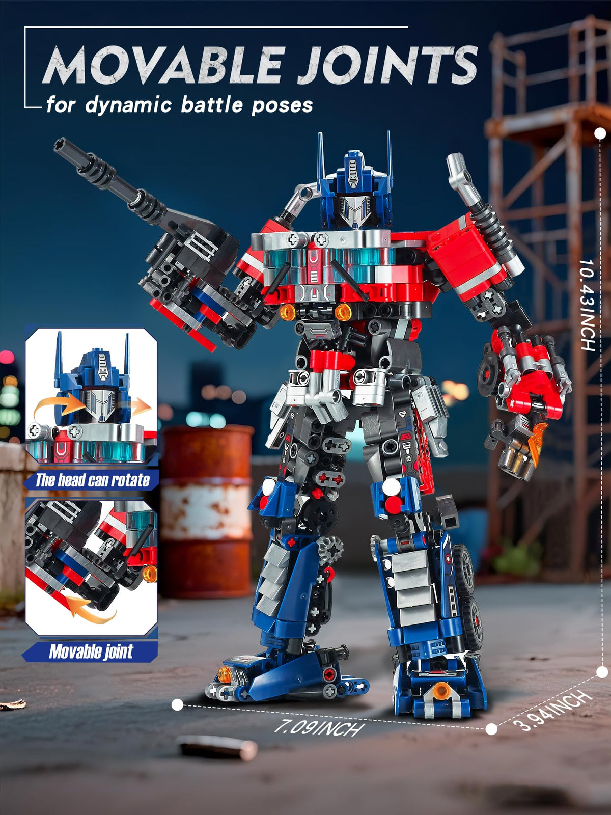 Aotonow 2-in-1 Transform Robots movable joints enable dynamic poses