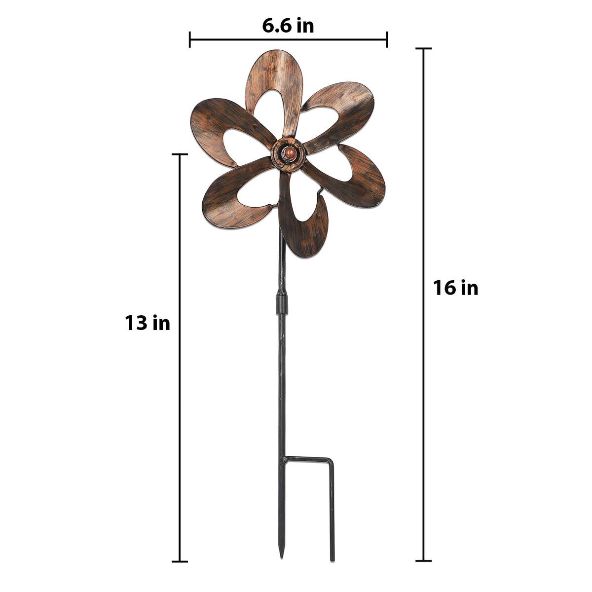 Aoutrow wind spinner with metal stake ready for garden installation