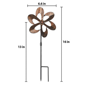 Aoutrow wind spinner with metal stake ready for garden installation