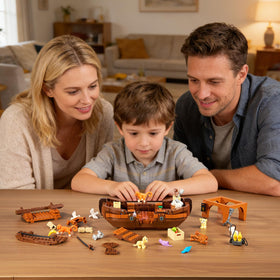 AOXEKBOLO assembly with non-toxic blocks promotes safe creative play