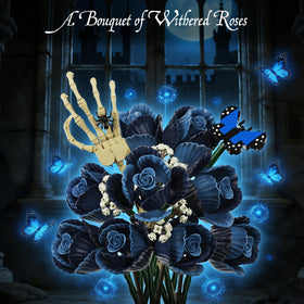 AOXEKBOLO skull hands figure highlights poseable elements for dramatic bouquet presentation.