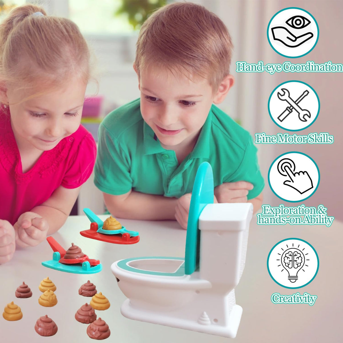 Aozlgfri Poop Game durable ABS construction withstands lively family rounds.
