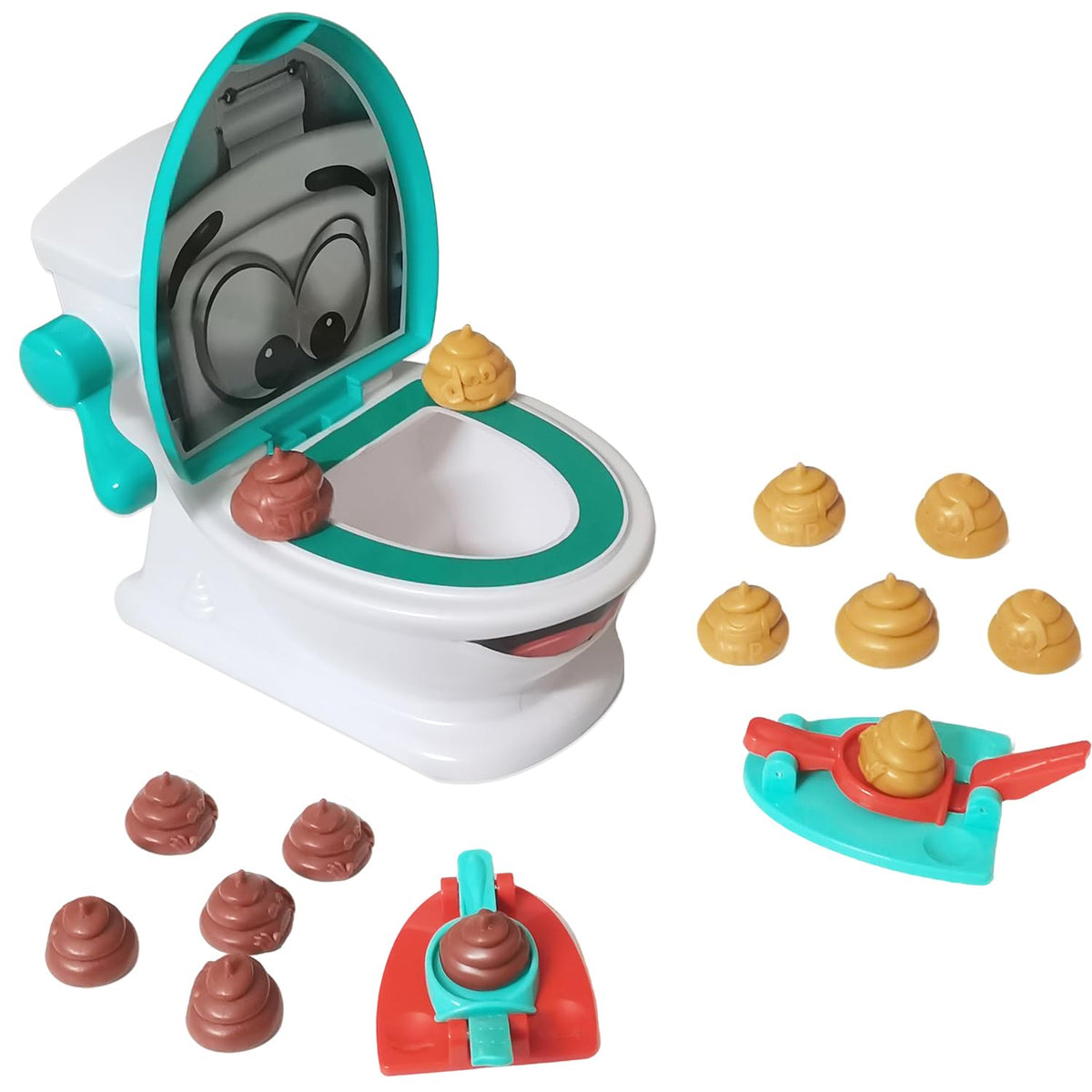 Aozlgfri Poop Game toilet bowl setup for quick party fun and family bonding.