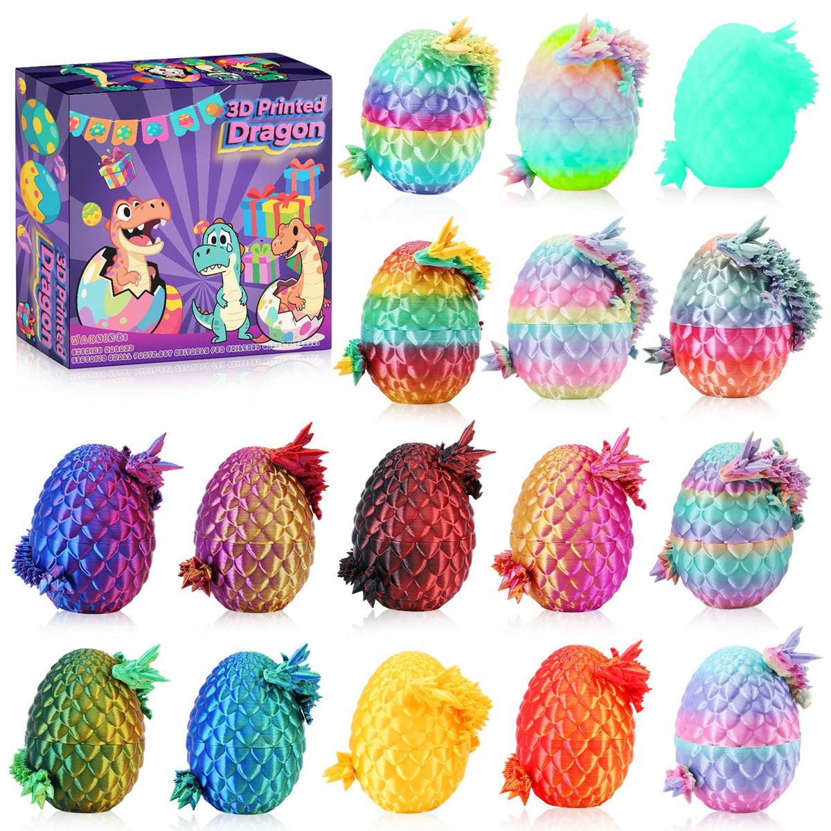 Apear1 dragon eggs 3D-printed set ready for imaginative play and display.