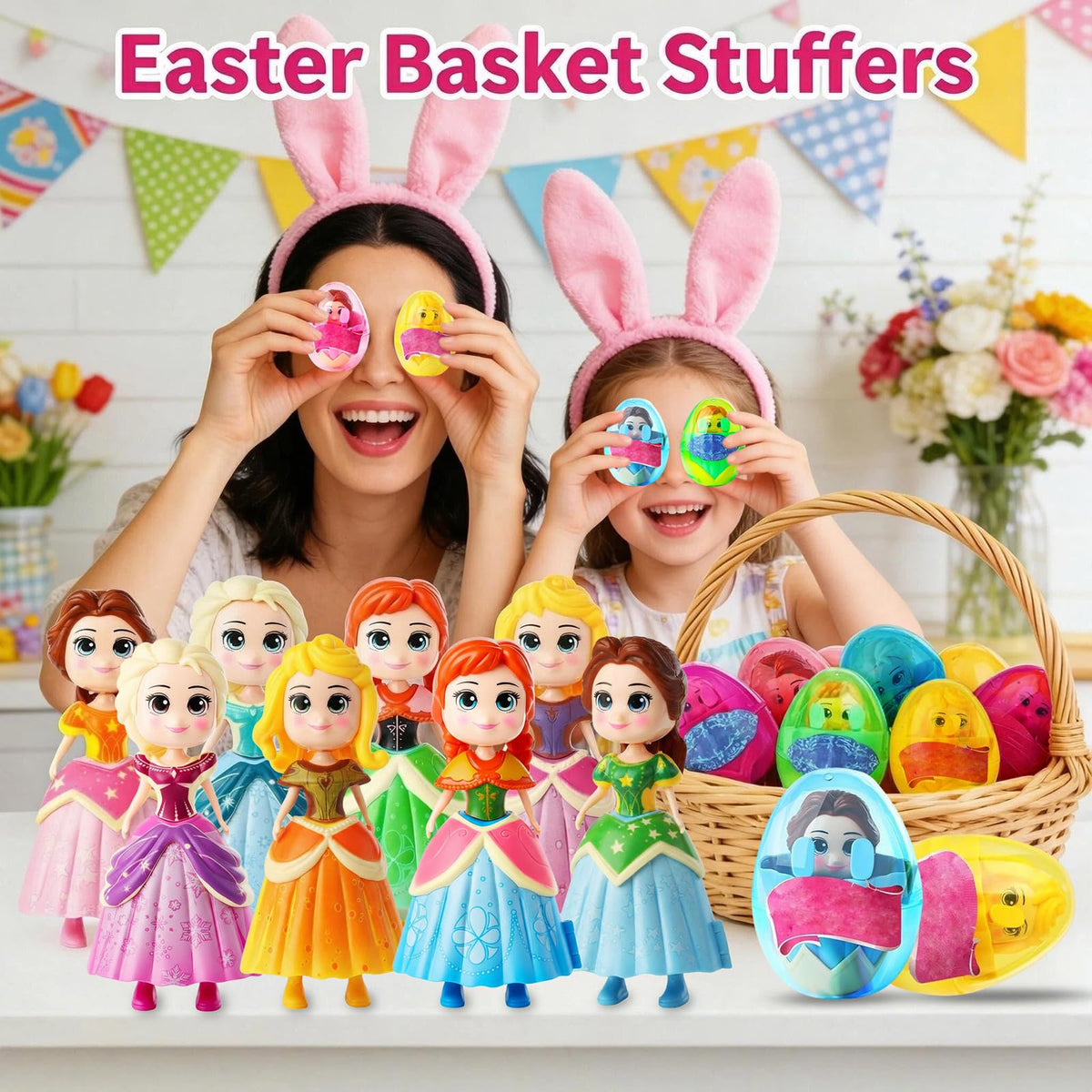 Apear1 princess dolls unfold inside eggs for magical reveal during play.