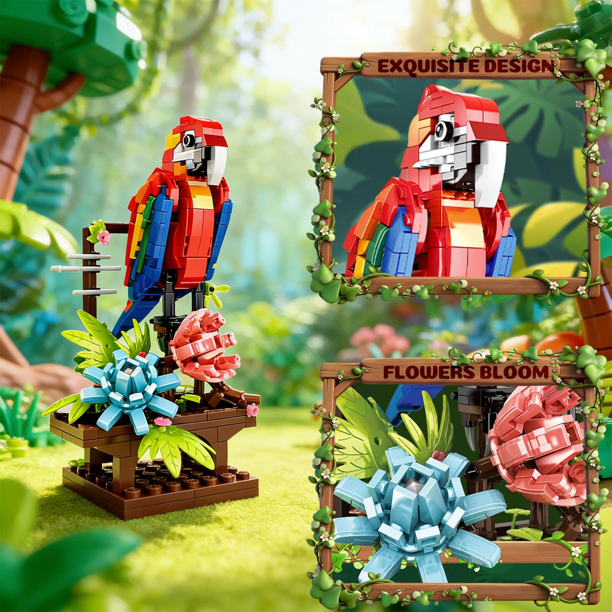 APENGBAOL 3-in-1 parrot build set crab with movable claws for interactive display