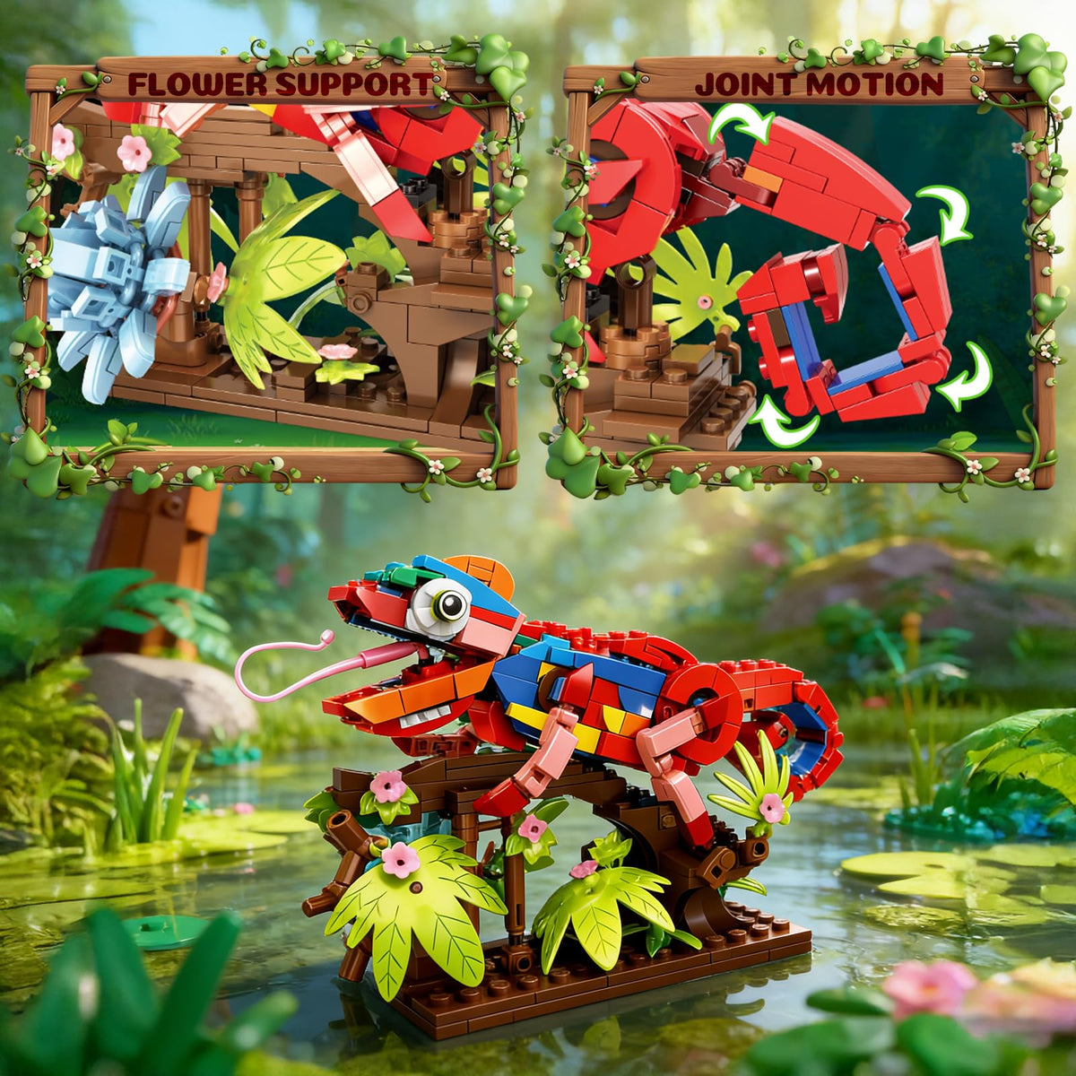 APENGBAOL 3-in-1 parrot build set adjustable wings enable lifelike posing