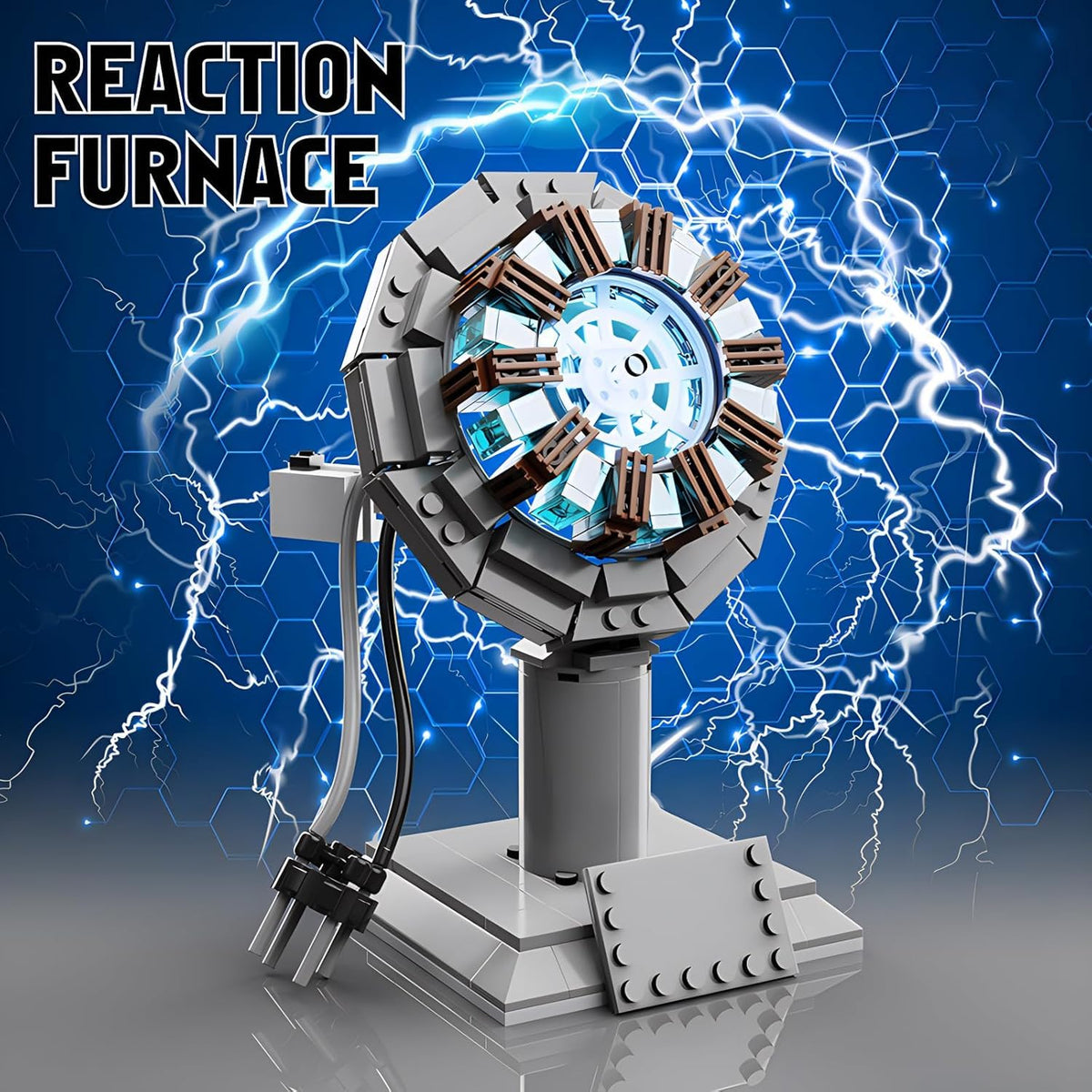 APENGBAOL arc reactor display model enhances desk decor and conversations.