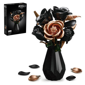 APENGBAOL black roses bouquet assembly for a dramatic table decor