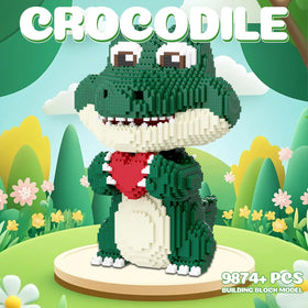 APENGBAOL crocodile sculpture stands as a durable display piece for any room.