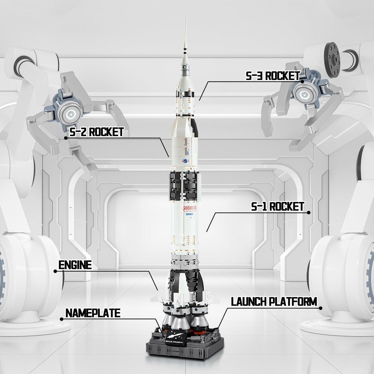 APENGBAOL lunar module detachable detail for hands-on play and exploration.