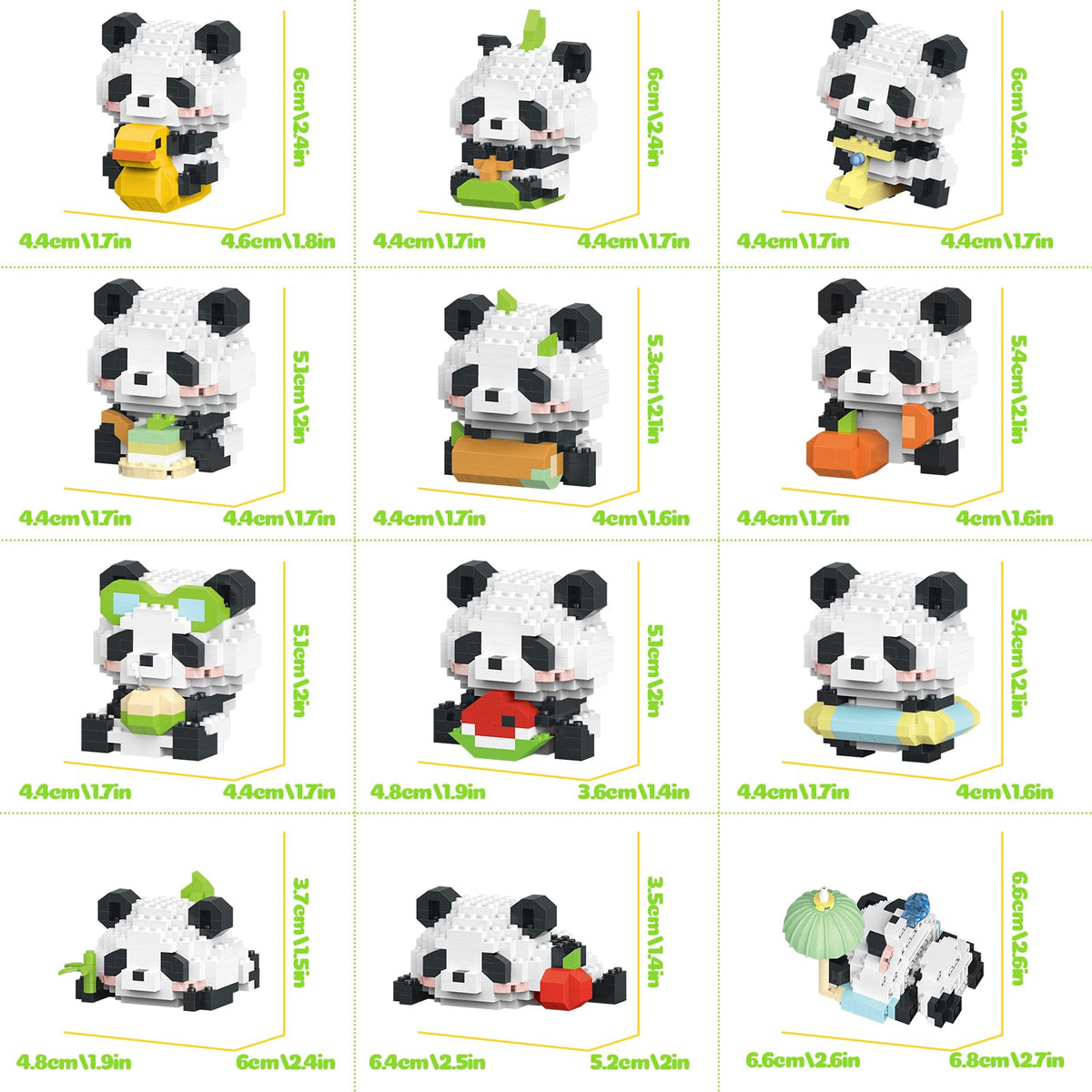 APENGBAOL mini panda blocks detail showcasing tiny pieces for creative play.