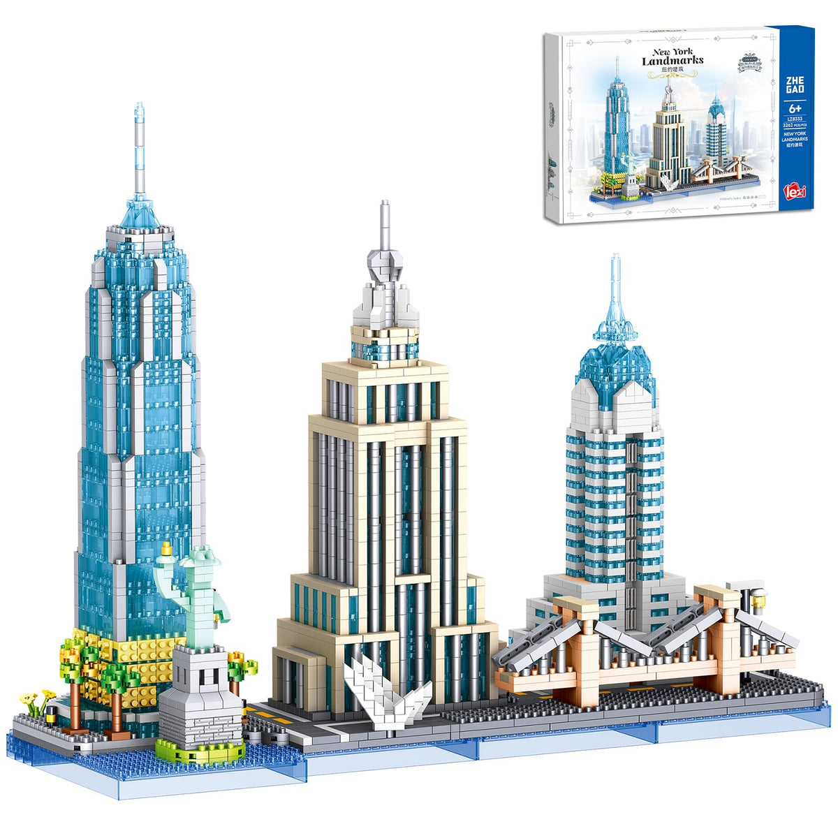 APENGBAOL New York skyline Statue of Liberty model on a desk, inspiring curiosity.