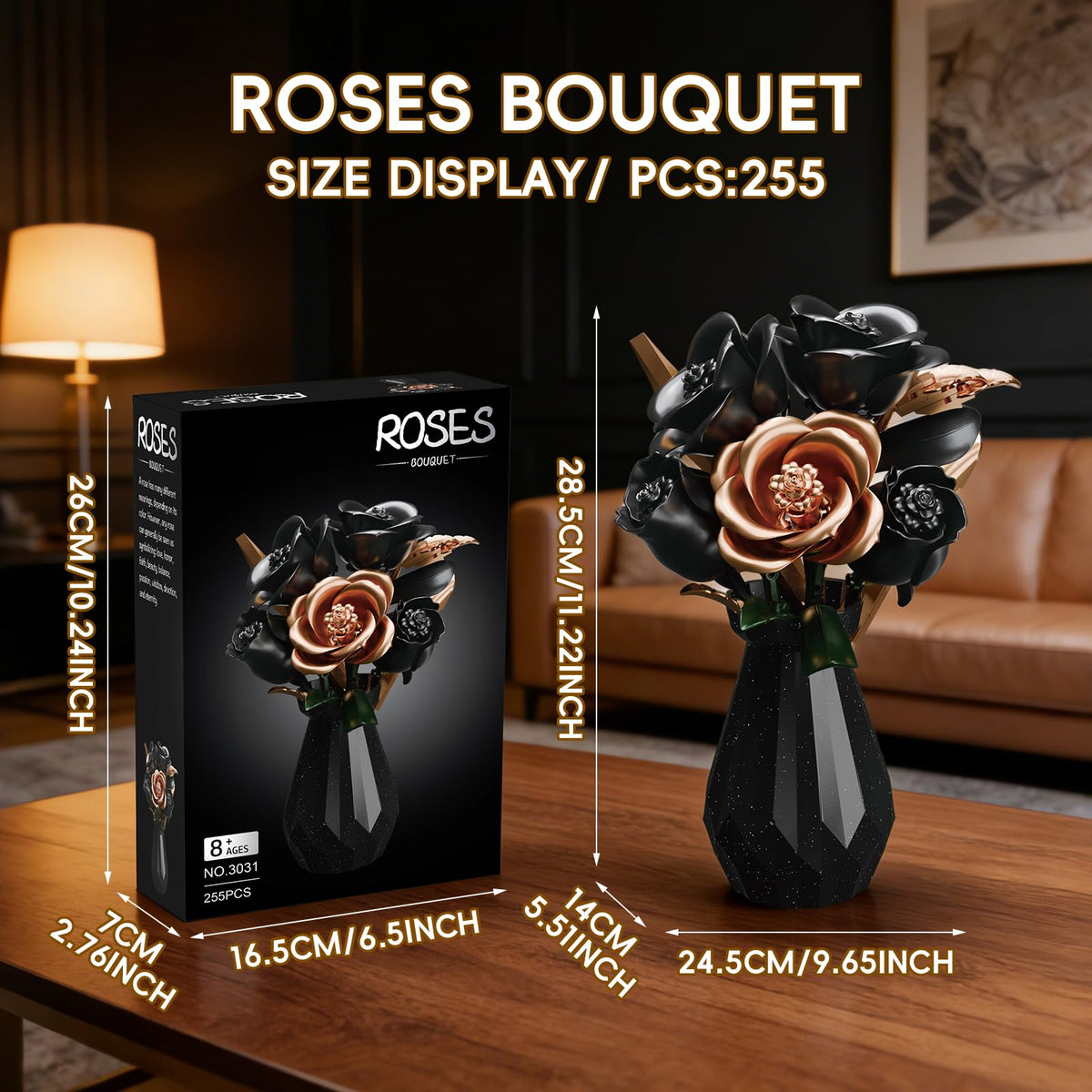 APENGBAOL rose gold centerpiece detail adds luxe contrast