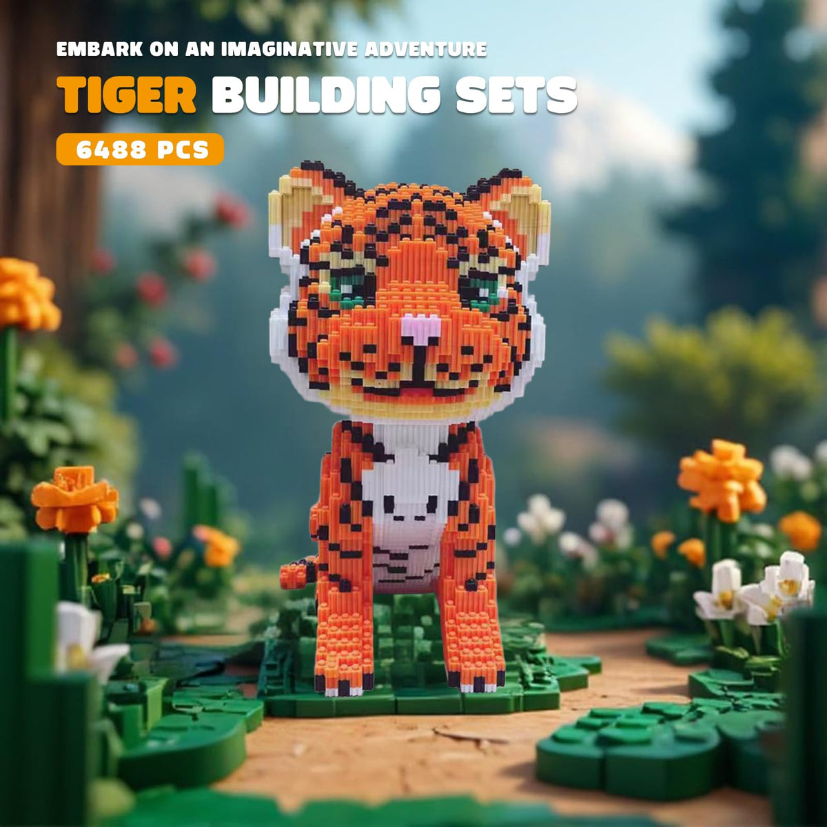 APENGBAOL tiger blocks in progress showing interlocking pieces for construction.