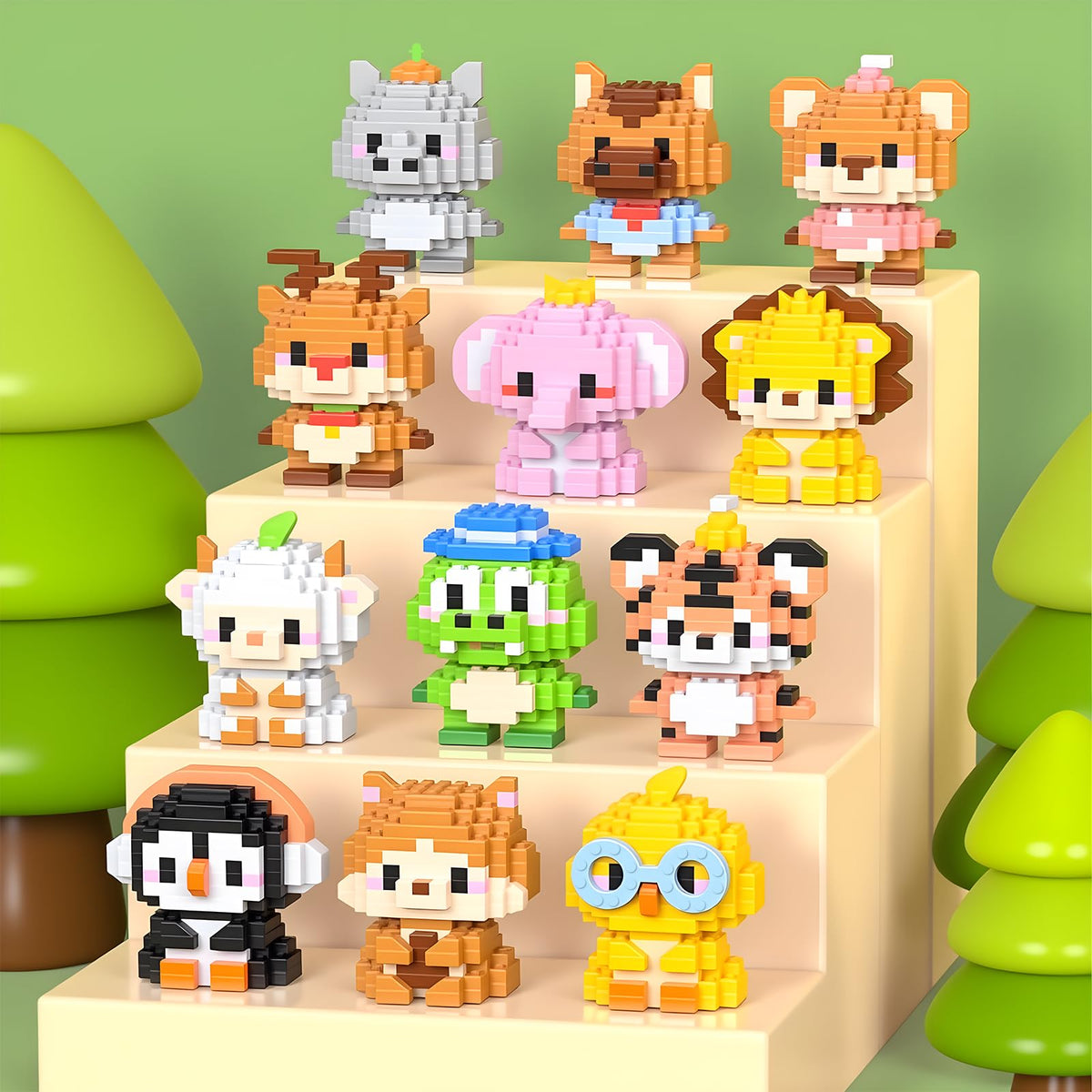 APENGBAOL tigers mini blocks offer vibrant play scenarios and problem-solving fun