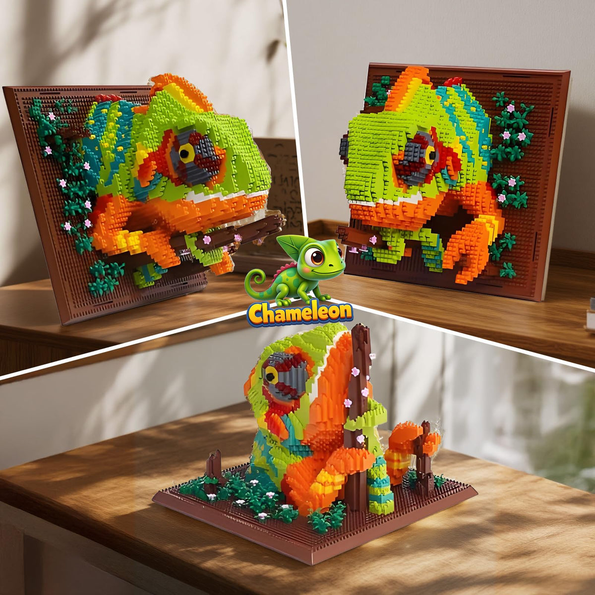 APENGBAOL wall-hanging chameleon design allows wall refresh without nails