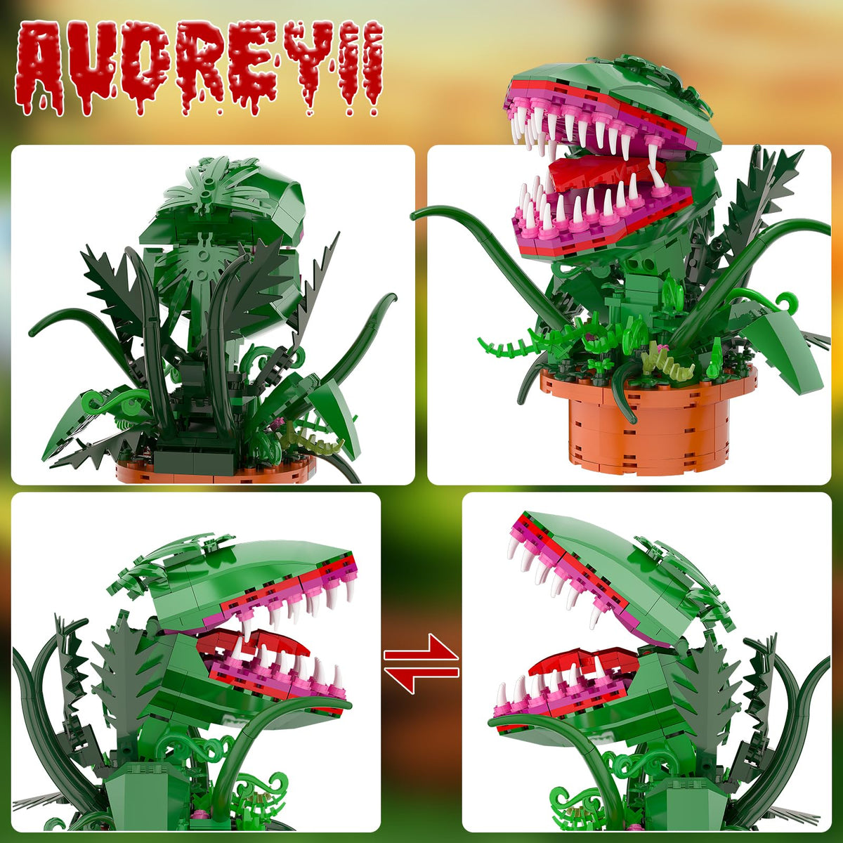 aphaio Audrey II open-mouth pose invites dramatic shelf display.