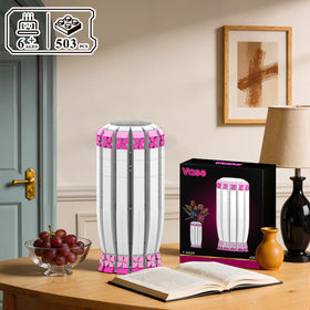 Aphpaio pink vase blocks close-up shows smooth edges.