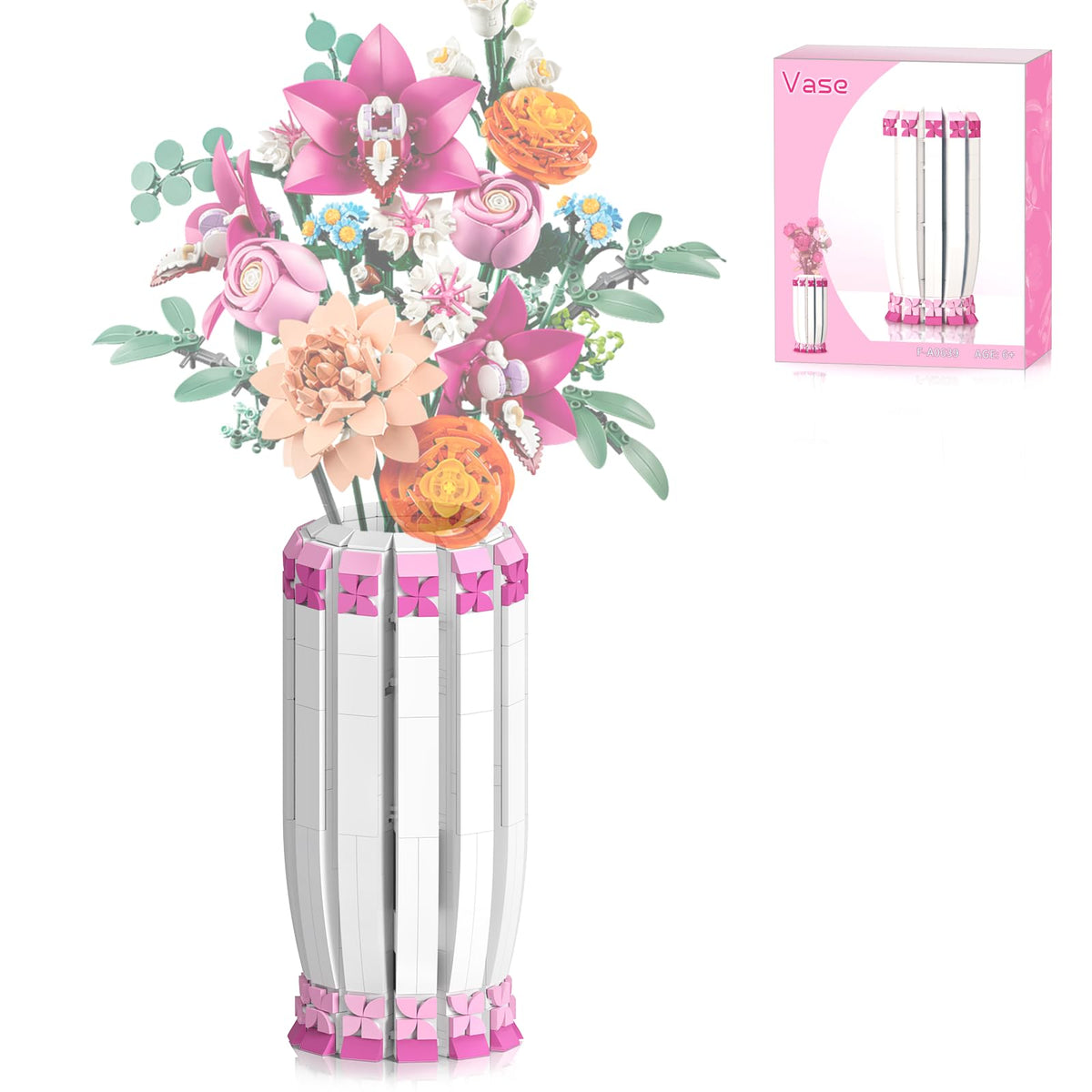Aphpaio pink vase building kit for chic, modular decor.