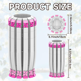 Finished Aphpaio pink vase measures 20.5 x 13 x 5.5 cm.