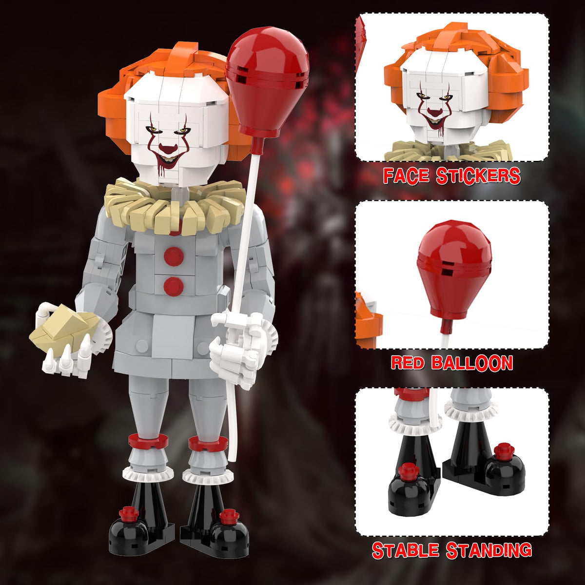 aphpao Pennywise figure standing on a flat surface, ready to display