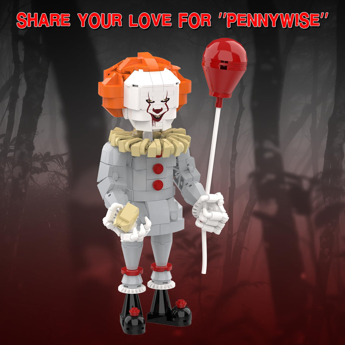 aphpao Pennywise building set packaged as a Halloween or horror gift