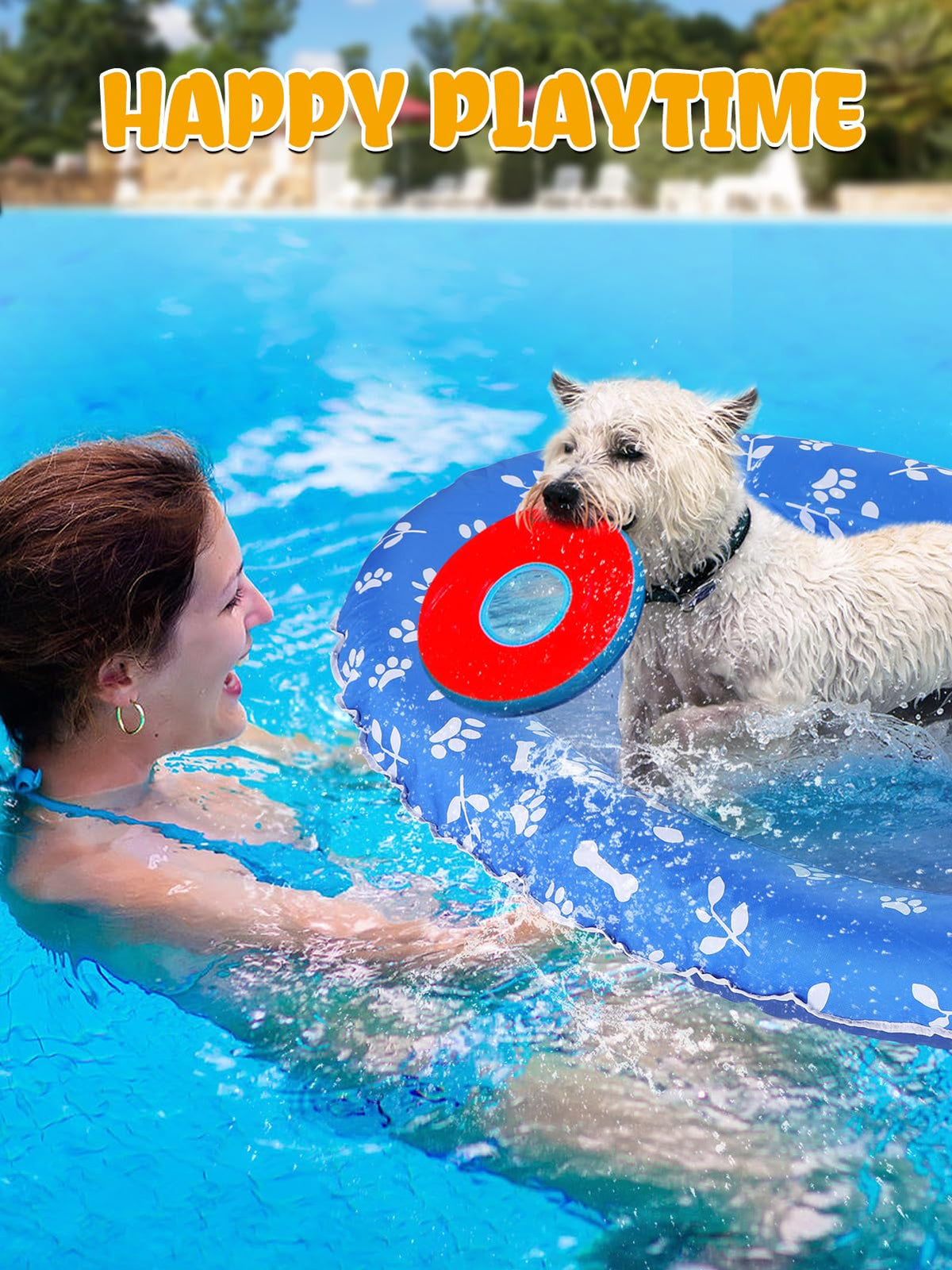 Apipi small-dog friendly float supports dogs up to 45 pounds.