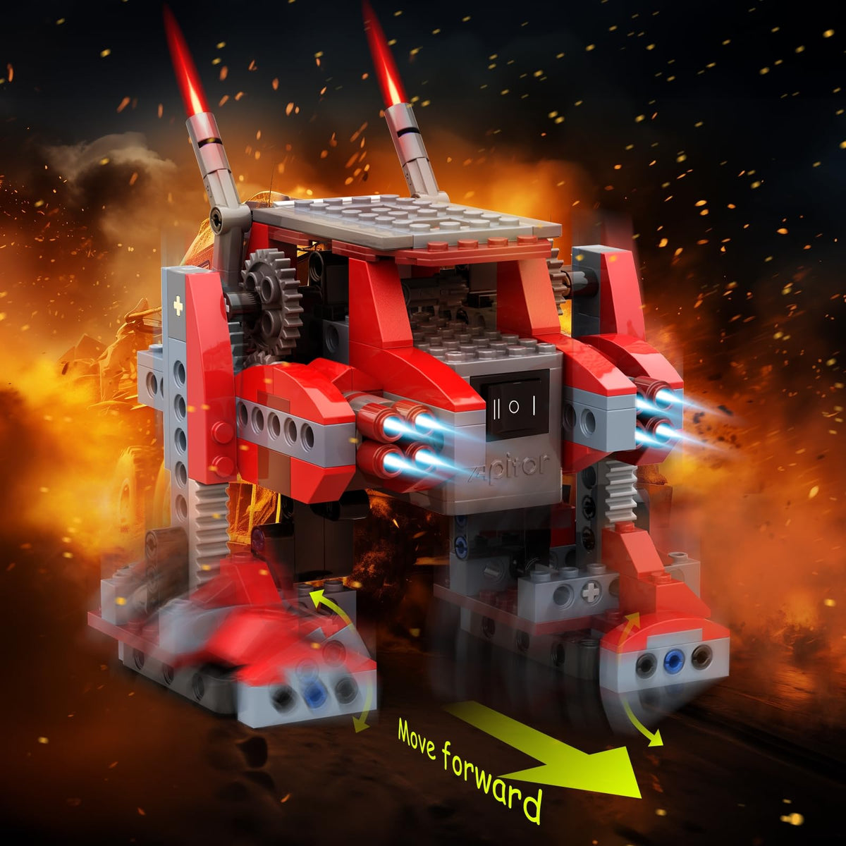 Apitor durable ABS blocks highlight safe, colorful build parts for young creators.