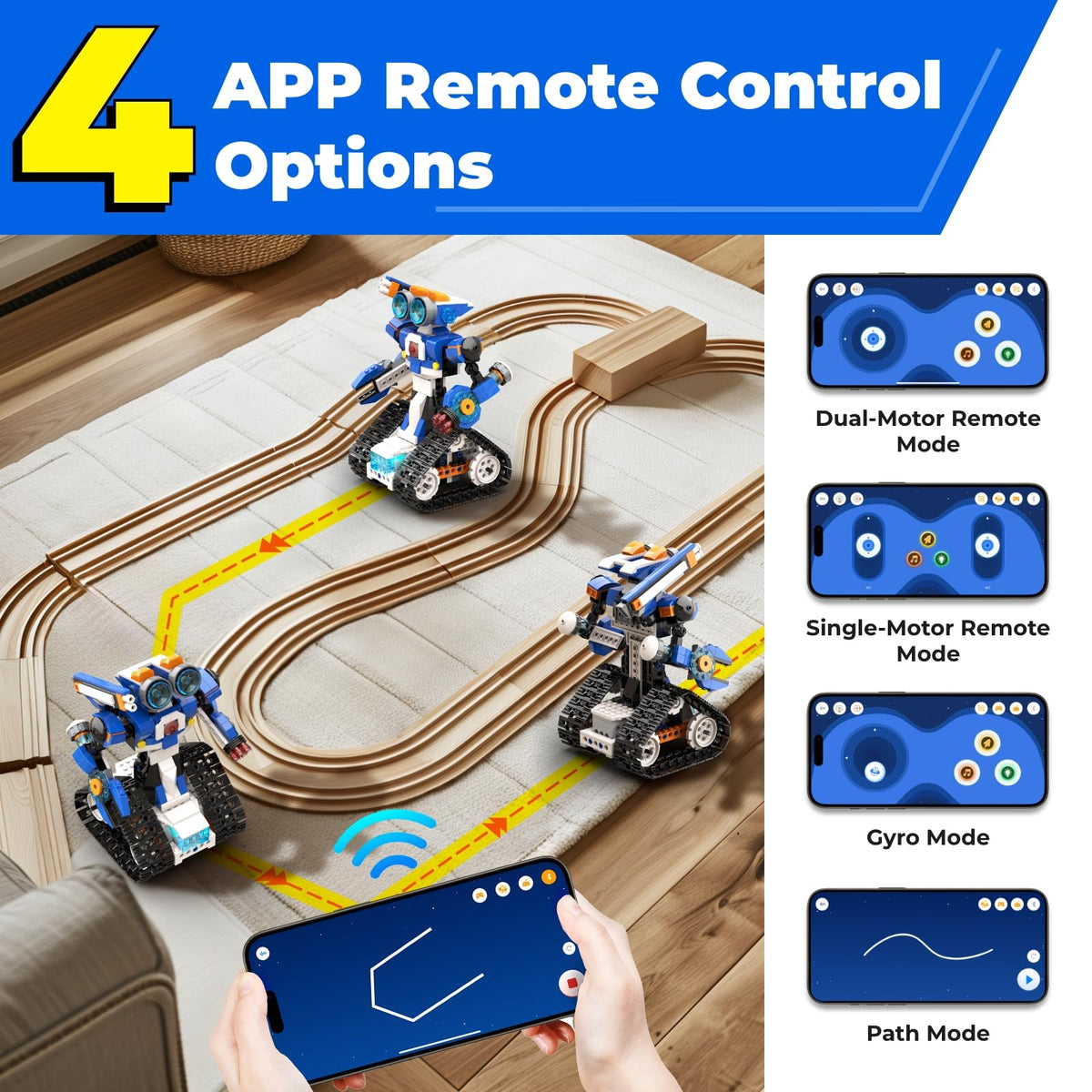 Apitor gyro-path mode supports guided, programmable movement.