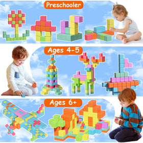 Apluses building booklet included to spark independent construction ideas.