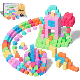 Apluses 100-piece magnetic blocks colorful cubes for creative STEM play