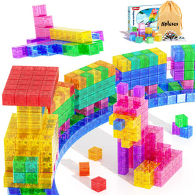 Apluses 45PCS rainbow magnetic blocks — vibrant colors support color sorting play