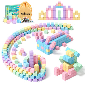 Apluses 45PCS magnetic blocks with storage bag for easy cleanup and organized play.