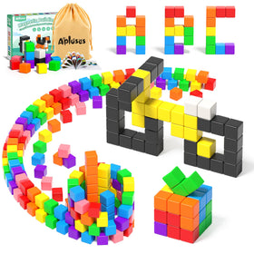 Apluses 54pcs magnetic blocks in 9 colors for creative exploration and tactile play.