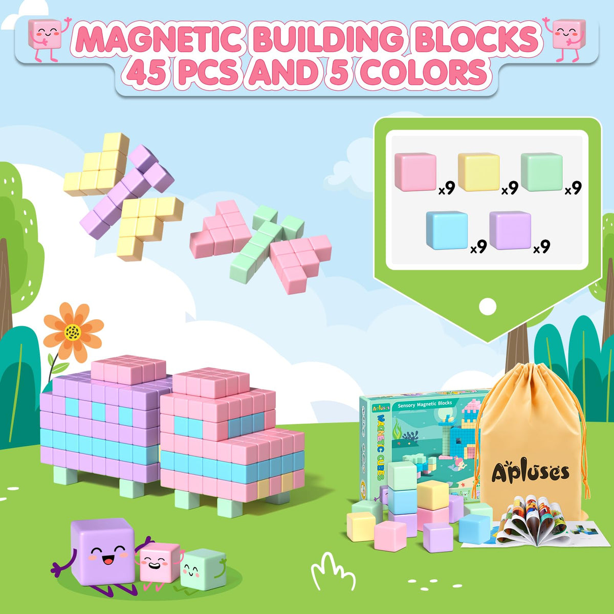 Apluses magnetic blocks are versatile classroom must-haves for ages 3+.
