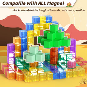 Apluses blocks compatible with other magnet sets for expanded play