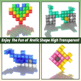 Apluses magnetic blocks with a creative manual guiding diverse building shapes