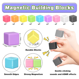 Apluses magnetic blocks with instructions guide step-by-step building.